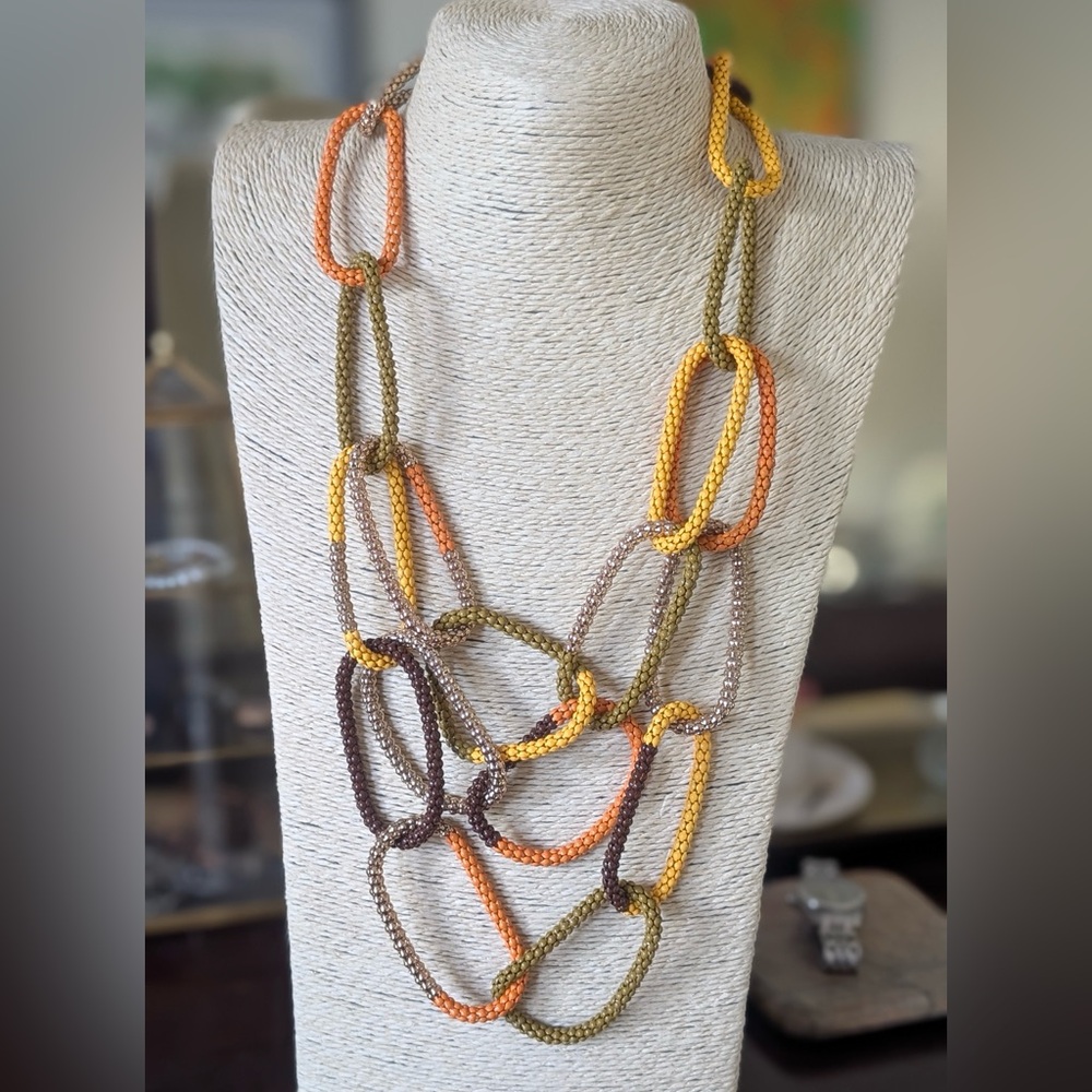 Multicolor Chain Link Layered Necklace